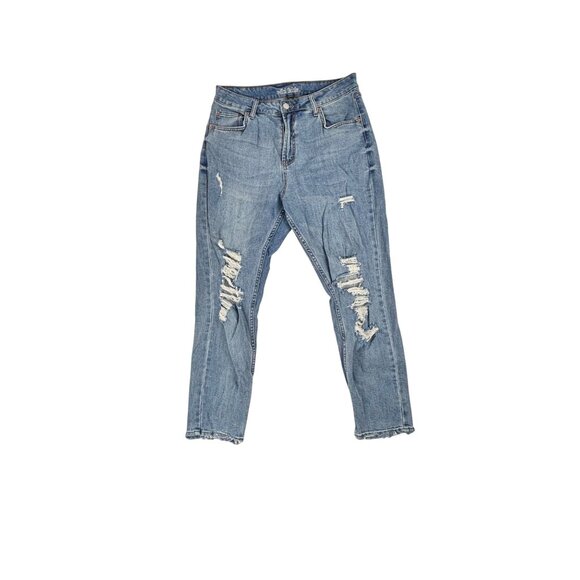 Wild Fable High Rise Mom Jeans Womens Size 10 Distressed Light Wash Blue Denim - Picture 5 of 13